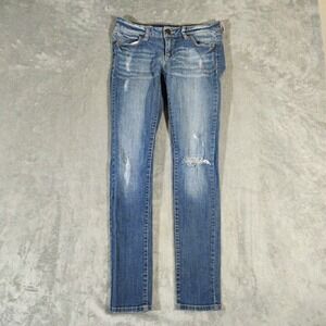Decree Jeans Womens 5 Blue‎ Super Skinny Distressed Stretch